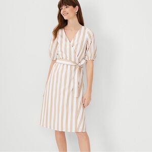 Ann Taylor Striped Wrap Dress NWT
